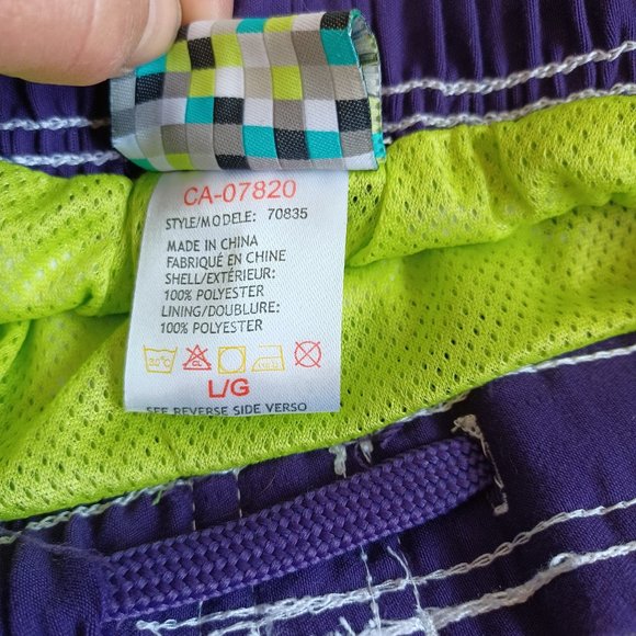 NEW! Rip zone Men’s Swim Trunks Purple/ Lime/ Black Checkered (3599 - Picture 8 of 9